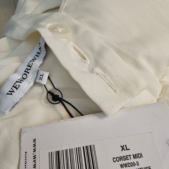WeWoreWhat Corset Midi Dress, Whisper White, Size XL - Picture 6 of 11